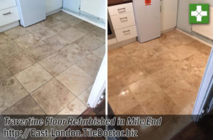 Travertine Tiled Floor Before After Refurb Mile End