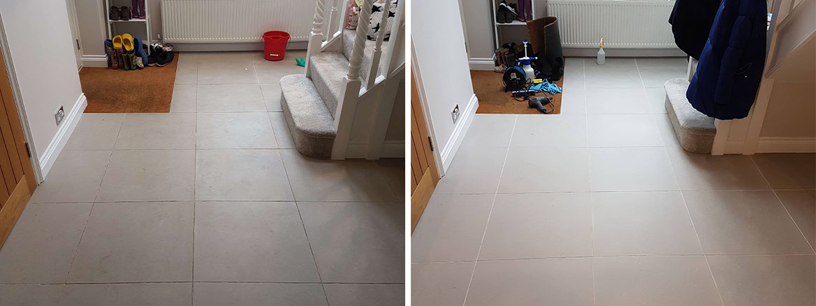 Porcelain Tile and Grout Before After Cleaning