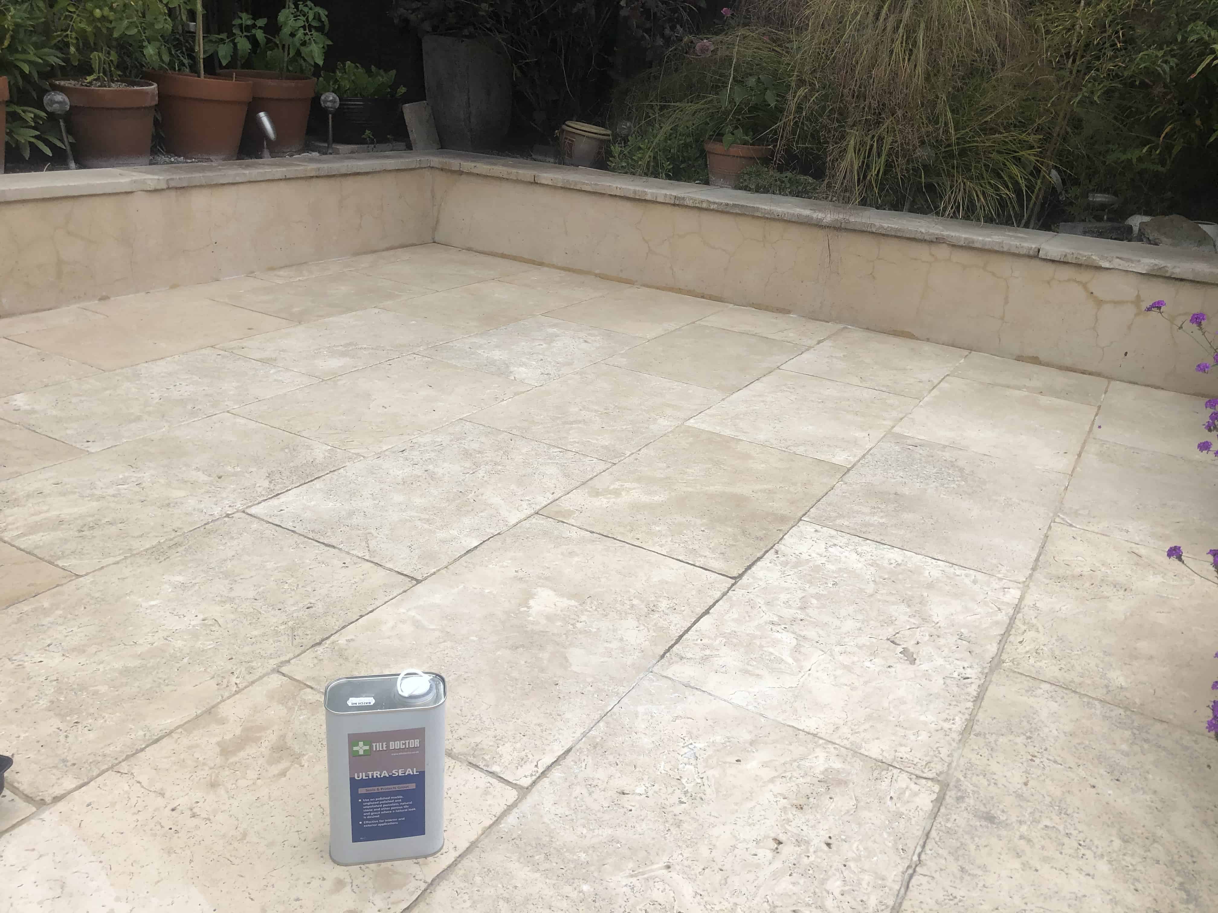 Travertine Patio During Sealing Hackney E5